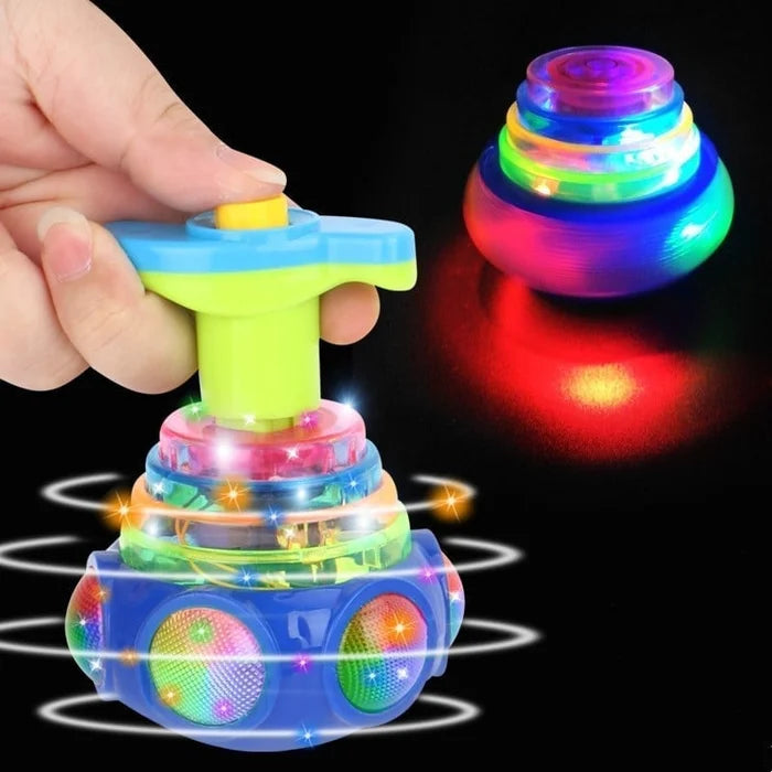 Music Flashing Spinners Toy With Launcher