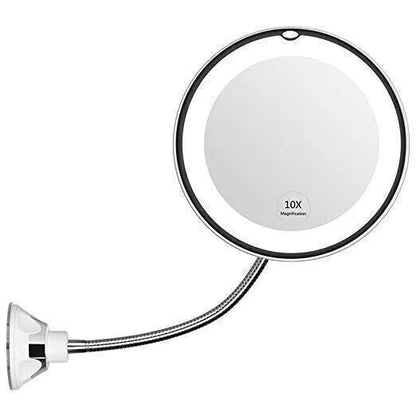 360° Flexible Light Up 10X Magnification Makeup Mirror